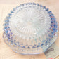 Vintage Indiana Glass Small Blue Diamond Point Ruffle Dish