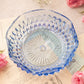 Vintage Indiana Glass Small Blue Diamond Point Ruffle Dish