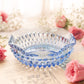 Vintage Indiana Glass Small Blue Diamond Point Ruffle Dish