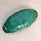 Vintage Indiana Lily Pons Oval Teal Green Floral Handled Glass Dish