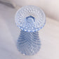 Vintage Indiana Medium Blue Glass Diamond Point Footed Vase