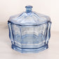 Vintage Indiana Octagonal Dark Blue Glass Lidded Dish Blue