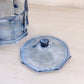 Vintage Indiana Octagonal Dark Blue Glass Lidded Dish Blue