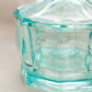 Vintage Indiana Octagonal Teal Glass Lidded Dish