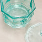 Vintage Indiana Octagonal Teal Glass Lidded Dish