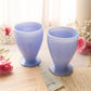 Vintage Jeannette Glass Delphite Blue Footed Tumblers (Set of 2)