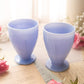 Vintage Jeannette Glass Delphite Blue Footed Tumblers (Set of 2)