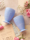 Vintage Jeannette Glass Delphite Blue Footed Tumblers (Set of 2)