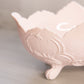 Vintage Jeannette Glass Large 4-Toed Oval Shell Pink Milk Glass Bowl