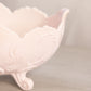 Vintage Jeannette Glass Large 4-Toed Oval Shell Pink Milk Glass Bowl