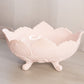 Vintage Jeannette Glass Large 4-Toed Oval Shell Pink Milk Glass Bowl