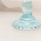 Vintage Jeannette Glass Light Blue Cake Stand with Fancy Details