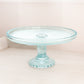 Vintage Jeannette Glass Light Blue Cake Stand with Fancy Details