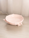 Vintage Jeannette Glass Light Pink Milk Glass Pheasant Bird Bowl
