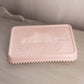 Vintage Jeannette Glass Rectangular Pink Milk Glass Divided Tray