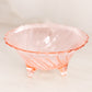 Vintage Jeannette Glass Small Pink Bowl with 3 Toes and Swirl Design