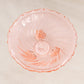 Vintage Jeannette Glass Small Pink Bowl with 3 Toes and Swirl Design