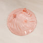 Vintage Jeannette Glass Small Pink Bowl with 3 Toes and Swirl Design