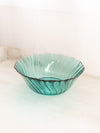 Vintage Jeannette Glass Swirl Ultramarine Blue Green Glass Medium Bowl