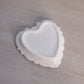 Vintage Kemple Small White Milk Glass Heart Dish with Purple Flowers