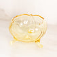 Vintage Lancaster Glass Company Medium Yellow Petal Bowl with 3 Toes