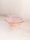 Vintage Lancaster Glass Company Small Pink Petal Bowl with 3 Toes