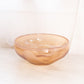 Vintage Large Amber Glass Bowl with Etched Butterfly Designs