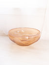 Vintage Large Amber Glass Bowl with Etched Butterfly Designs