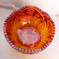 Vintage Large Amberina Carnival Glass Bowl with Sawtooth Edge (Glows)