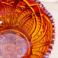 Vintage Large Amberina Carnival Glass Bowl with Sawtooth Edge (Glows)