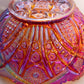 Vintage Large Amberina Carnival Glass Bowl with Sawtooth Edge (Glows)