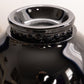 Vintage Large Black Glass Footed Bowl with Ruffle Edge