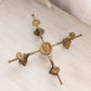 Vintage Large Brass Adjustable Bowl or Plate Stand Face & Fish Accents