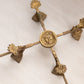 Vintage Large Brass Adjustable Bowl or Plate Stand Face & Fish Accents