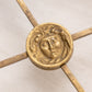Vintage Large Brass Adjustable Bowl or Plate Stand Face & Fish Accents