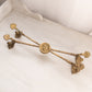 Vintage Large Brass Adjustable Bowl or Plate Stand Face & Fish Accents