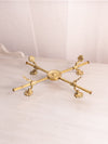 Vintage Large Brass Adjustable Bowl or Plate Stand with Fancy Designs