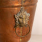 Vintage Large Brass and Copper Lion Head Handle Bucket