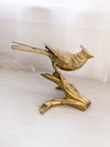Vintage Large Brass Bird on Branch Figurine