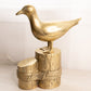 Vintage Large Brass Bird on Post Figurine