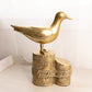 Vintage Large Brass Bird on Post Figurine