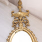 Vintage Large Brass Double Candleholder Ornate Mirror Wall Sconce