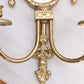 Vintage Large Brass Double Candleholder Ornate Mirror Wall Sconce