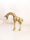 Vintage Large Brass Giraffe with Head Down Figurine