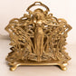 Vintage Large Brass Letter Holder with Lady Design