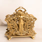 Vintage Large Brass Letter Holder with Lady Design
