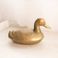 Vintage Large Brass Lidded Duck Dish