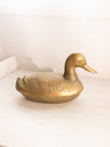 Vintage Large Brass Lidded Duck Dish