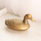 Vintage Large Brass Lidded Duck Dish