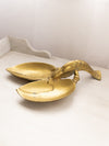 Vintage Large Brass Lobster Double Dish